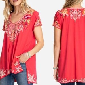 Johnny Was JWLA embroidered asymmetrical tunic Size M